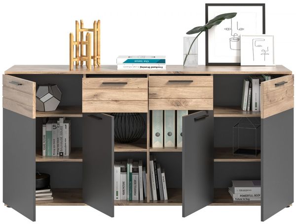 Sideboard Tomaso in Eiche und grau 180 cm Bild 6