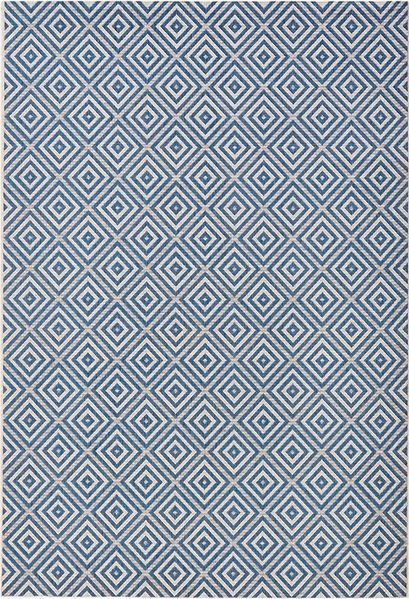In- & Outdoor Teppich Karo blau/creme - 160x230x0,8cm