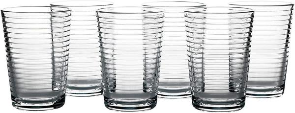 Pasabahce 52752 Doro Wasserglas 210 ml 6er-Set Trinkgläser Gläserset mit Grooved Effekt