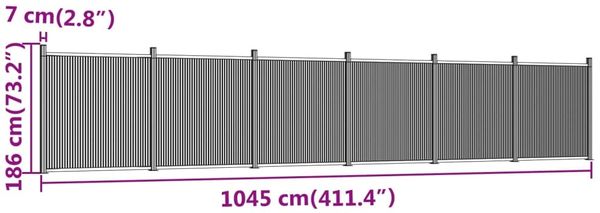 vidaXL Zaunelement Grau 1045x186 cm WPC 3282794 Bild 10