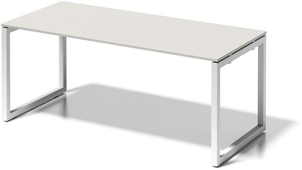 Cito Schreibtisch, 740 mm höhenfixes O-Gestell, H 19 x B 1800 x T 800 mm, Dekor grauweiß, Gestell verkehrsweiß