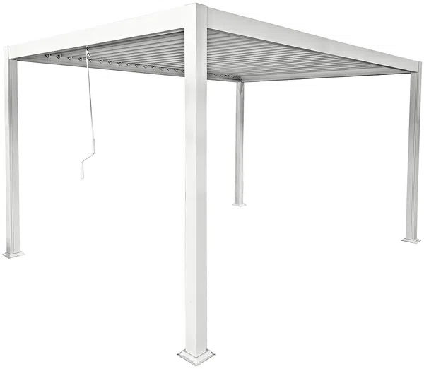 Vente-unique - AMALFI Terrassenüberdachung Metall Weiß - B 300 cm x H 250 cm x L 400 cm Bild 2
