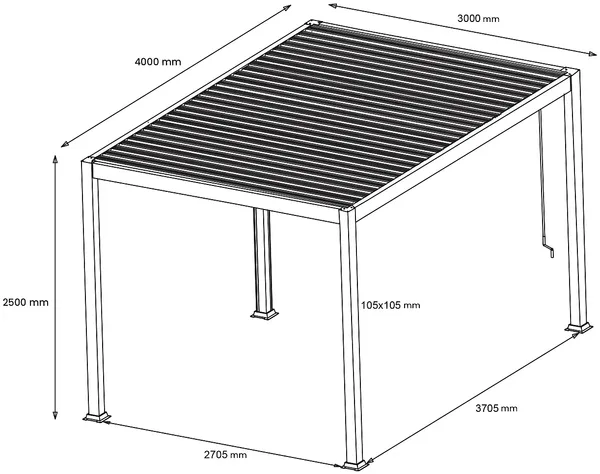 Vente-unique - AMALFI Terrassenüberdachung Metall Weiß - B 300 cm x H 250 cm x L 400 cm Bild 5