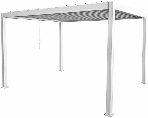 Vente-unique - AMALFI Terrassenüberdachung Metall Weiß - B 300 cm x H 250 cm x L 400 cm Bild 3
