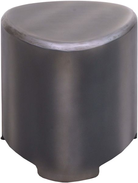 Hocker HWC-L74, Sitzhocker Holzhocker, Holz MVG-zertifiziert Industrial, Metall-Optik gebürstet