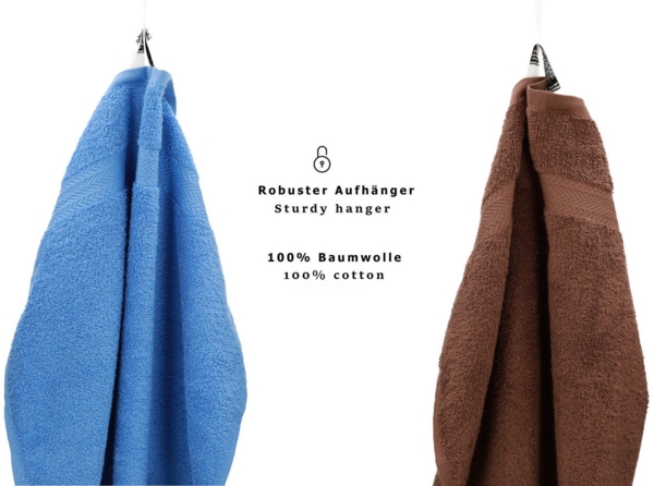 Betz Handtuch Set 10-TLG. Premium Farbe Hellblau & Nussbraun, Baumwolle (10-St) Bild 3