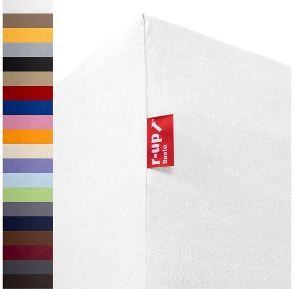 r-up Beste Spannbettlaken 90x200-100x220 bis 35cm Höhe weiss 95% Baumwolle / 5% Elastan 230g/m² Bild 5