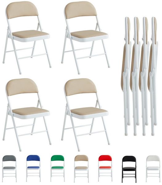 MCC direct Klappstuhl Kunstleder Klappstuhl gepolstert im 1er, 2er, 4er und 6er Set (4 St)