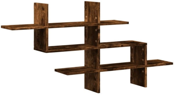 vidaXL Wandregal Räuchereiche 124,5x18x60,5 cm Holzwerkstoff 853267