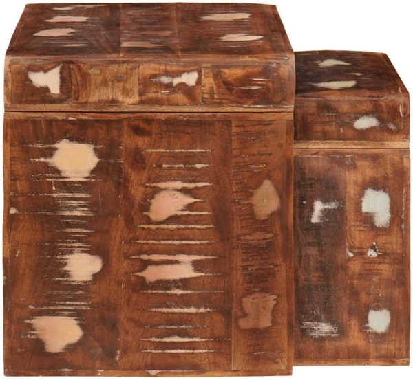 vidaXL Beistelltische Braun Massives upgecyceltes Holz 4104560 Bild 4