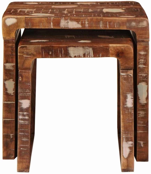 vidaXL Beistelltische Braun Massives upgecyceltes Holz 4104560 Bild 3