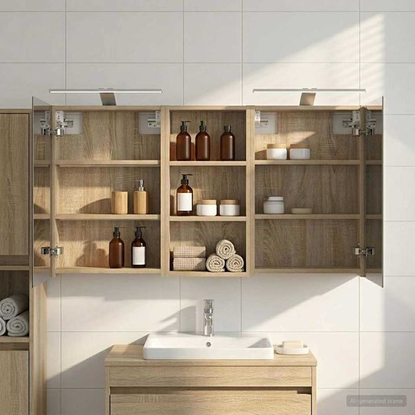 vidaXL Badezimmerschrank-Set 3 pcs 110 x 10,5 x 60,5 cm Holzwerkstoff 3403722