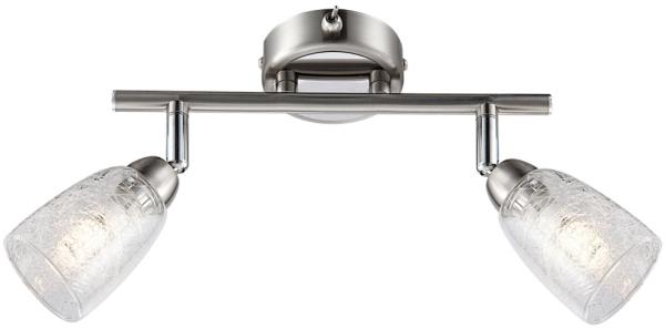 LED Deckenleuchte, bewegliche Spots, silber, chrom, L 25 cm