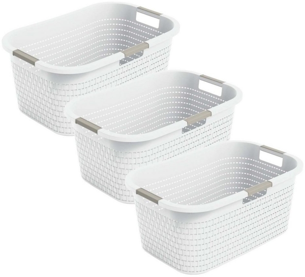 ROTHO Wäschekorb 3er-Set Wäschebox 40L COUNTRY, ergonomische Wäschebehälter mit Griffe Bild 4