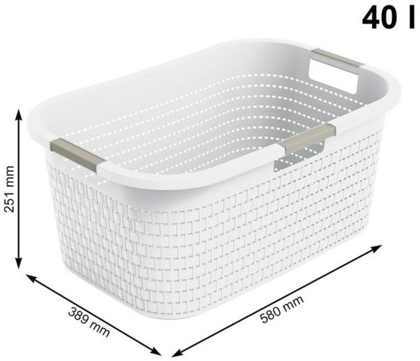 ROTHO Wäschekorb 3er-Set Wäschebox 40L COUNTRY, ergonomische Wäschebehälter mit Griffe Bild 2