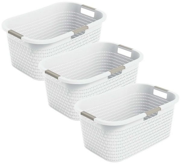 ROTHO Wäschekorb 3er-Set Wäschebox 40L COUNTRY, ergonomische Wäschebehälter mit Griffe Bild 3