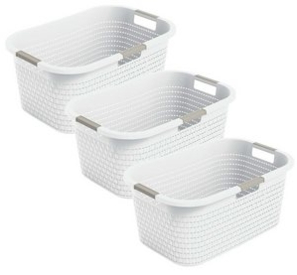 ROTHO Wäschekorb 3er-Set Wäschebox 40L COUNTRY, ergonomische Wäschebehälter mit Griffe Bild 5