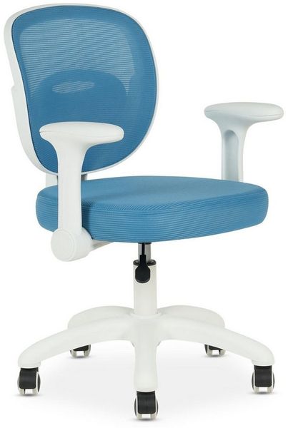 IDIMEX Schreibtischstuhl AMELIA, ergonomischer Kinder Bürostuhl höhenverstellbar mit Armlehnen Blau