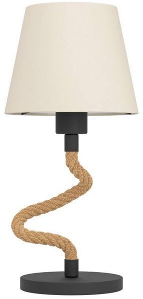Eglo 43199 Tischleuchte RAMPSIDE schwarz creme E27 Ø19cm H:40cm mit Kabelschalter