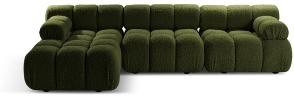 Micadoni Modulares Ecksofa Bellis 4-Sitzer Links Boucle Rolf Grün