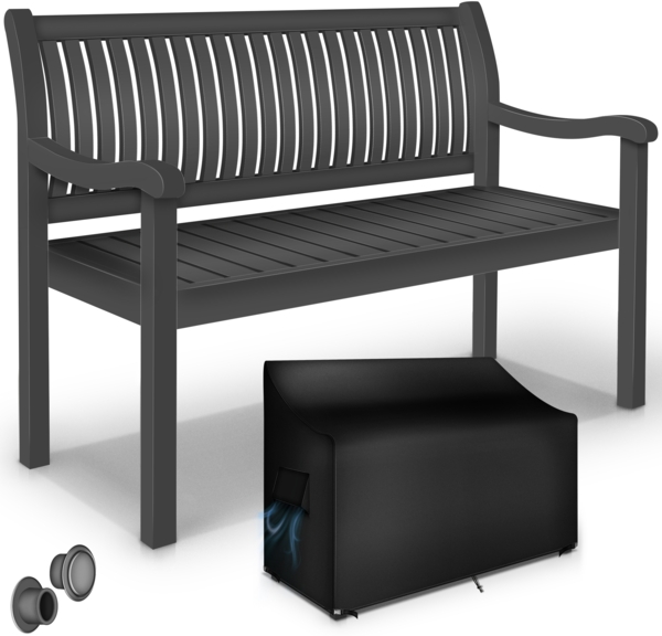tillvex® Gartenbank Holz Anthrazit 150 cm / 3 - 4 Personen Parkbank Massiv Sitzbank Garten Gartenmöbel