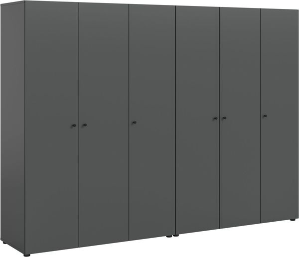 Home affaire Kleiderschrank BILLINGS, Schlafzimmerschrank, Schrank, Garderobenschrank (OTTO BESTSELLER, Garderobe & Schlafzimmer) Breite 240cm, grau, 6-türig, inkl. 2 Kleiderstangen und 8 Ablageböden