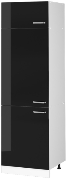 Kühlumbauschrank R-Line Schwarz Hochglanz 60 cm Vicco