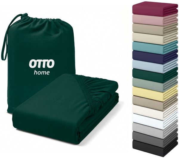 OTTO home Spannbettlaken Cremona, BASIC und PREMIUM Qualität, mit Elasthan, Baumwolle, Jersey (180 g/m), Gummizug: rundum, (1 Stück), Jersey Bettlaken ab Größe 90x200 cm, Strapazierfähig und langlebig