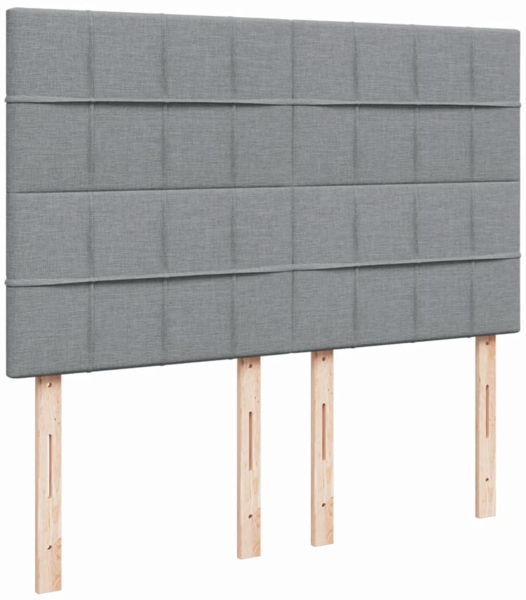 vidaXL Boxspringbett mit Matratze Hellgrau 160x200 cm Stoff 3292839 Bild 6