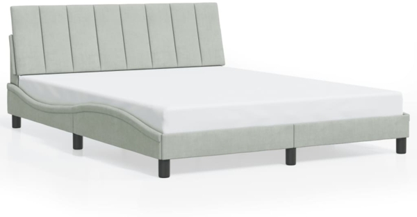 vidaXL Bettgestell ohne Matratze "Hanko" Hellgrau 160x200 cm Samt 3207855