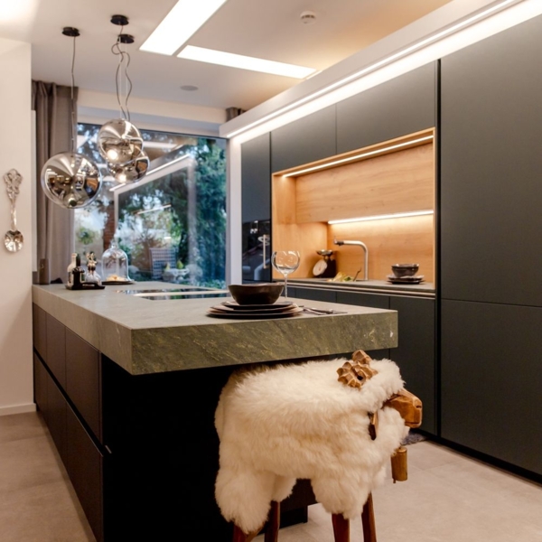 s.luce Sphere Pendelleuchte Glaskugel Chrom, Rauch Ø 40cm Bild 12