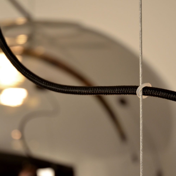 s.luce Sphere Pendelleuchte Glaskugel Chrom, Rauch Ø 40cm Bild 8