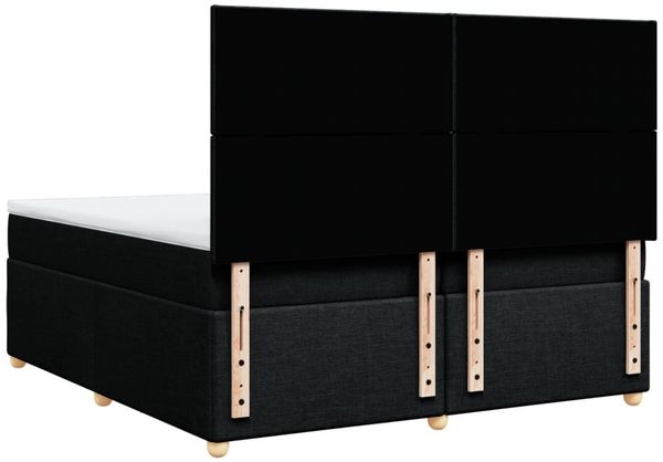 vidaXL Boxspringbett mit Matratze Schwarz 200x200 cm Stoff 3293682 Bild 8