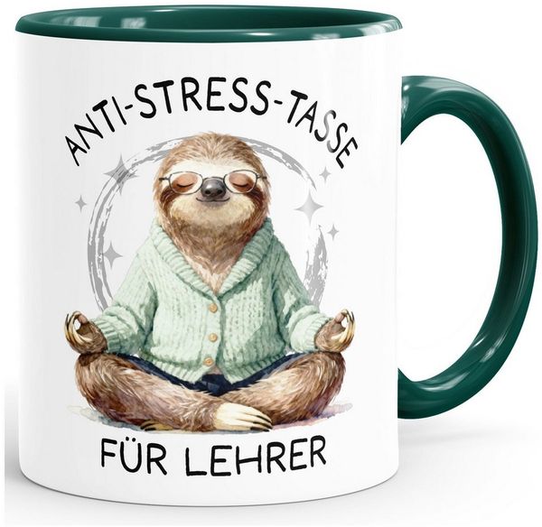 SpecialMe Tasse Kaffee-Tasse Faultier Design Geschenkidee Lehrer Anti Stress, Keramik