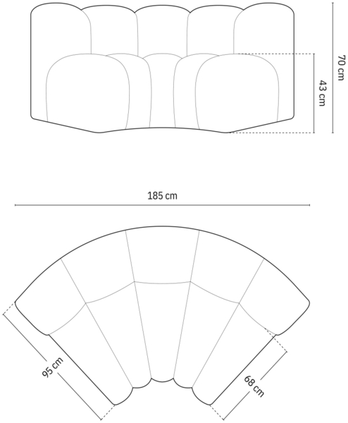 Micadoni rundes Eckmodul Lupine Chenille Eden Grün Bild 5