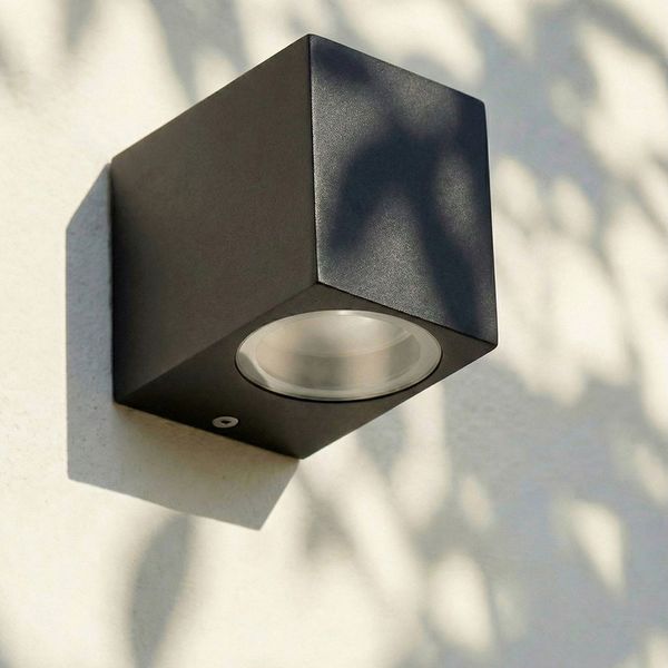 Maxkomfort Außen-Wandleuchte Up & Down Wandlampe GU10, schwarz/weiß/silber, IP44, 1 bis 2-flammig, ohne Leuchtmittel, Modern, IP44 - wetterfest, exkl. Leuchtmittel