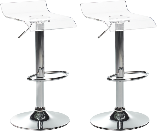Set mit 2 Barstühlen NEUM drehbar Transparent