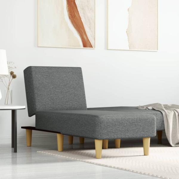 vidaXL Chaiselongue Dunkelgrau Stoff