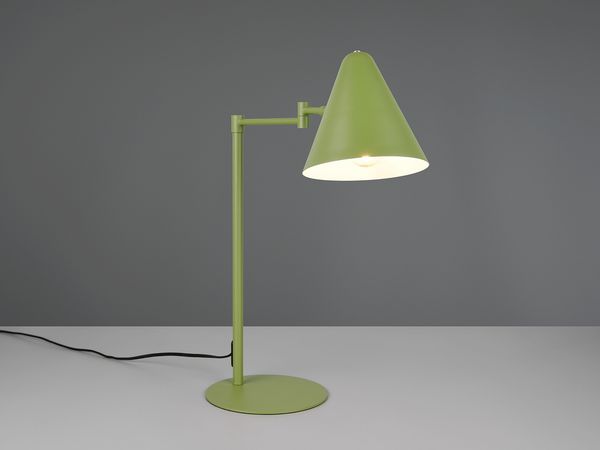 Retro Schreibtischlampe COSIMA mit Schwenkarm aus Metall Grün, Höhe 50,5cm
