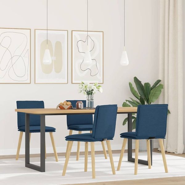 vidaXL Esszimmerstühle 4 Stk. Blau Stoff 3315363