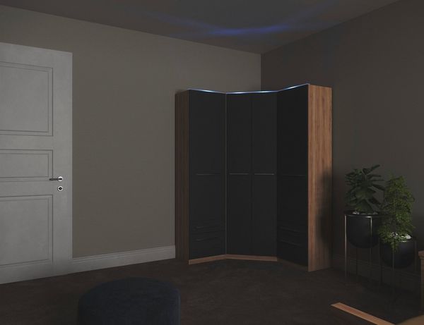 priess Kleiderschrank Schrank Garderobe Wäscheschrank Barcelona in 5 Breiten viel Stauraum, geräumige Schubkästen, mit Spiegel, MADE IN GERMANY