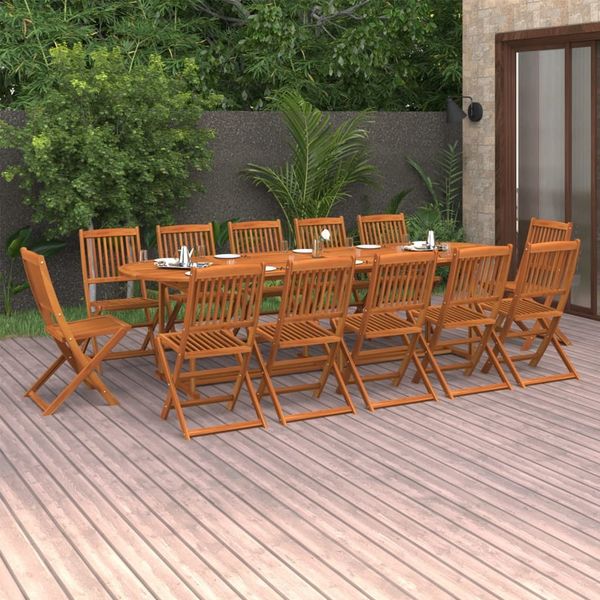 vidaXL 13-tlg. Garten-Essgruppe 280x90x75 cm Massivholz Akazie 3086981