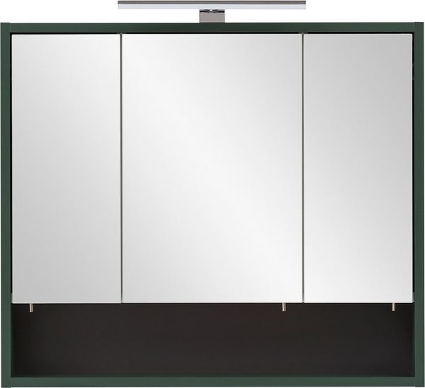 Lomadox Spiegelschrank KELLA-80 Badezimmer inkl. Beleuchtung in waldgrün, B/H/T: ca. 70/64,2/16 cm
