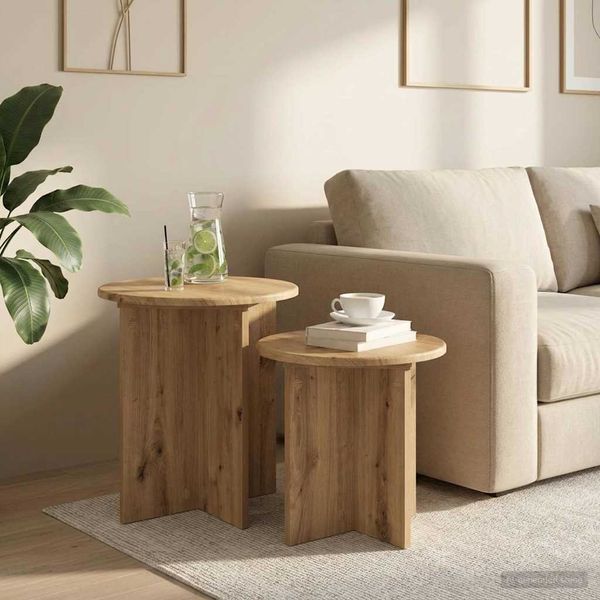 vidaXL Beistelltisch-Set 2 pcs Artisan-Eiche Holzwerkstoff 8001018