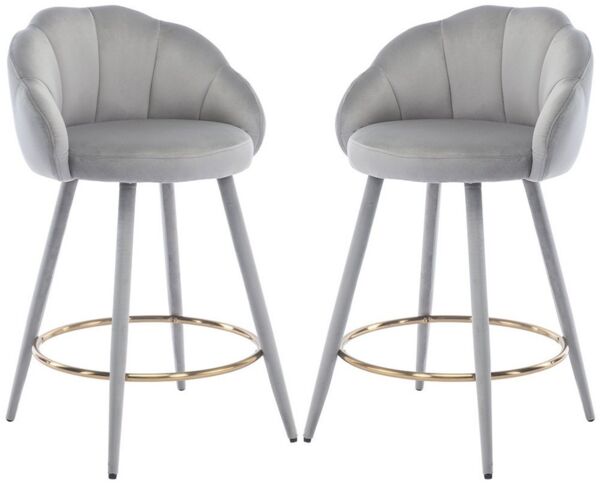 WAHSON OFFICE CHAIRS Barhocker Samt Bistrohocker 2/4er Set, Tresenhocker mit Lehne