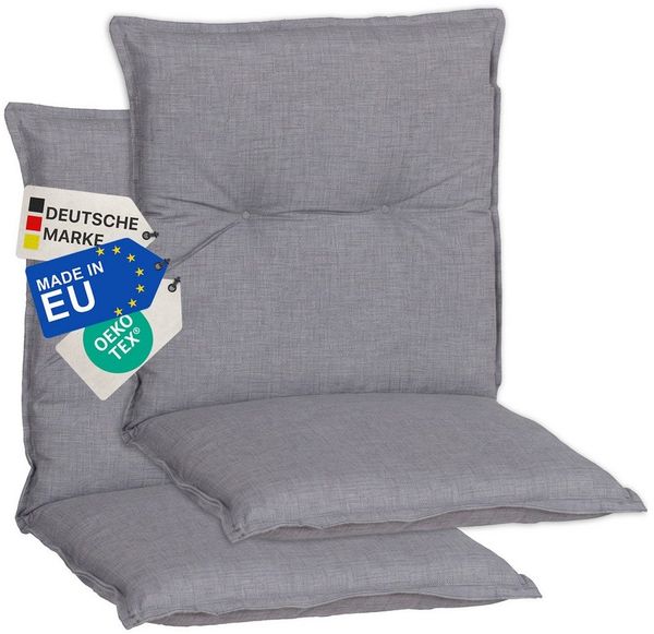 NYVI Sitzauflage Niedriglehner Auflagen 2er Set Barcelona Gartenstuhlauflagen 100x50 cm, (2 St), Niederlehner Stuhlauflage Sitzauflage mit Halteband