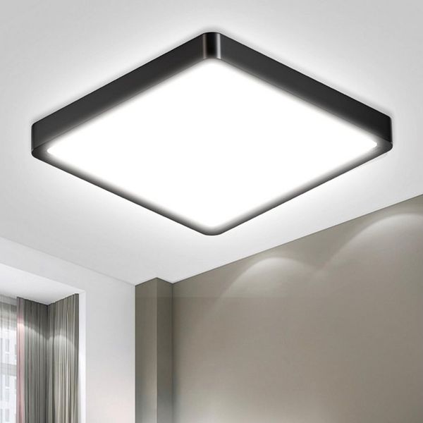 LQWELL LED Deckenleuchte Quadrat Flach LED Deckenlampe, 18W,1600LM, LED fest integriert, Tageslichtweiß, Modern Schlicht Lampe Dünn
