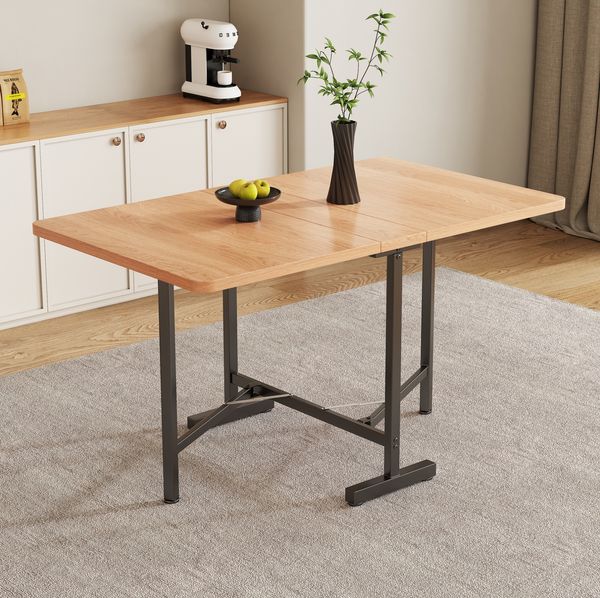 Klappbarer Esstisch 120x80x75 cm, American White Oak Optik
