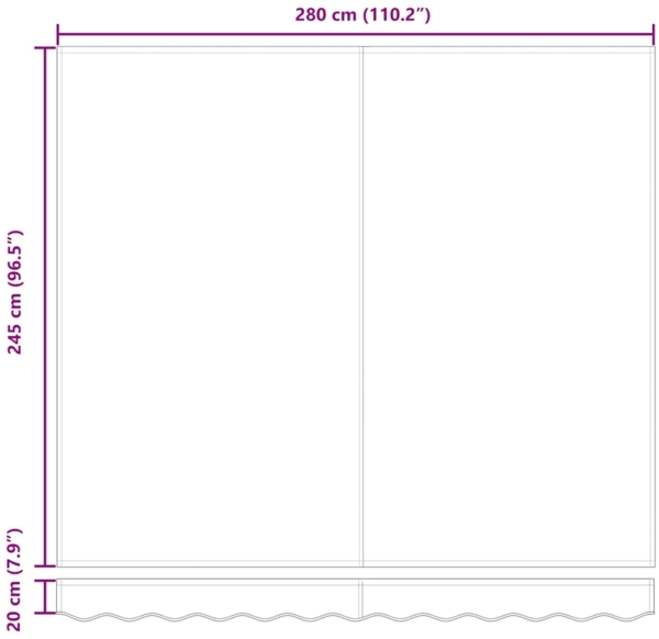 vidaXL Einziehbare Markise Bunt gestreift 300x250 cm Stoff 3330013 Bild 10