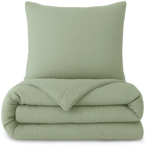 Laynenburg Bettwäsche Musselin aus 100% Baumwolle in 135x200 oder 155x220 cm, atmungsaktiv & bügelfrei – 2 lagig mit Reißverschluss & Haltebändern